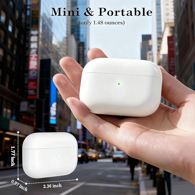 Wireless Charging Case for AirPods Pro 2nd & 1st Generation, Replacement Case Lightning Port Compatible with AirPods 1 2 Gen, Bluetooth Sync Button, Fast Pairing with Audio Alerts (No Earbuds)