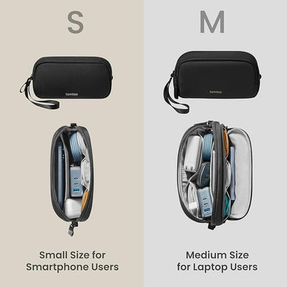 tomtoc Electronics Organizer Travel Case, Water Resistant Travel Bag Cable Organizer for Essentials, Tech Pouch Accessories Carry Storage for Cord, Phone, Cables, Airpods, USB Flash Drive, Daily Items