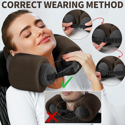 3-Ring Memory Foam Travel Neck Pillow It has obtained a Patent. The Three Rings can be movably Adjusted to Provide Flexible Support for The Neck, Head, and Other Areas.Brown