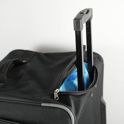 33" Rolling Duffle Bag with Wheels and Handle - Multiple Compartments/Compression Straps With Buckles Balck/Gray trim Large