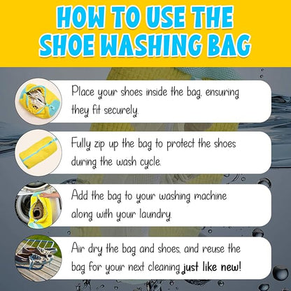 Shoe Washing Machine Bag – Sneaker Laundry Bag for Washer & Dryer, Protective Chenille Mesh Shoe Bag with YKK Zipper, Durable & Reusable for All Shoes 2-pack – Ohhmycart