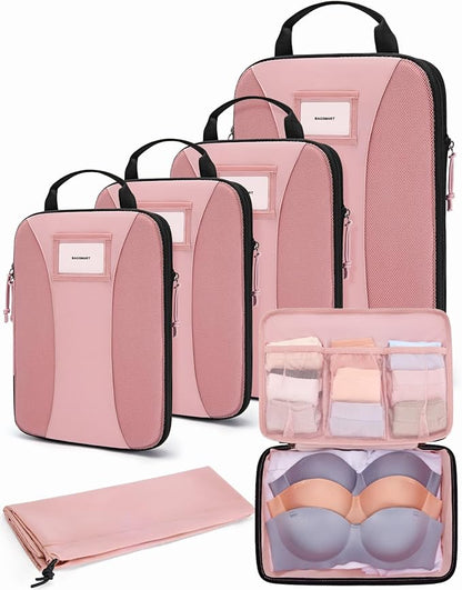 BAGSMART Compression Packing Cubes, 6 PCS Packing Cubes for Suitcases, Travel Bags Organizer for Luggage, Lightweight Packing Cube for Travel Essentials