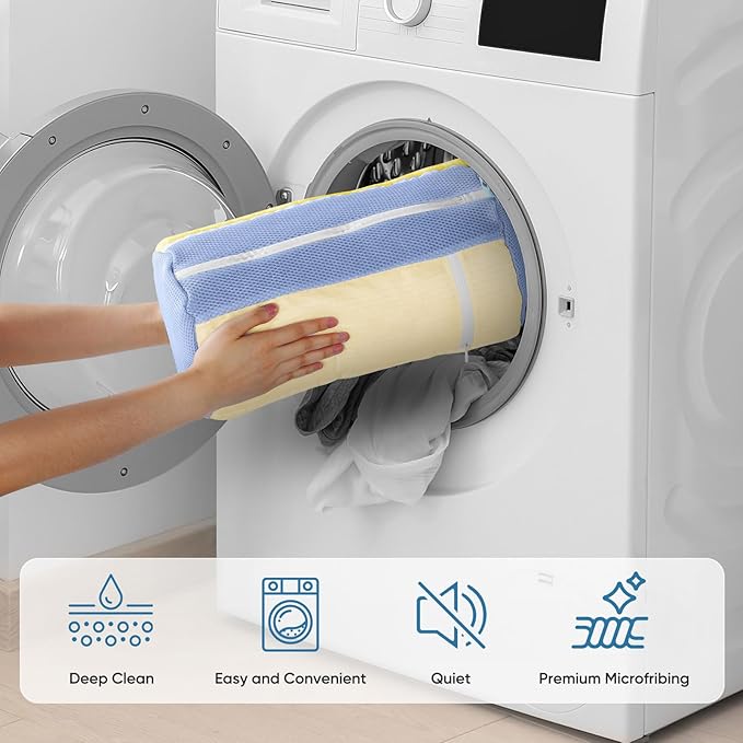 Shoe Washer Machine Bag 2Pack - Reusable Shoe Laundry Bag with Mesh Socks Washing Bag - 360°Deep Protective Cleaning Bags for Sneakers Delicate Footwear - Home Dorm Travel Essentials, Yellow