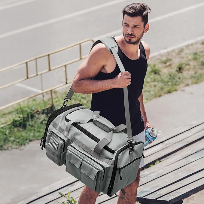 G4Free 3-in-1 Duffle Bag for Travel, Large Gym Duffle Backpack for Men Women with Shoes Compartment and Wet Pocket, Grey