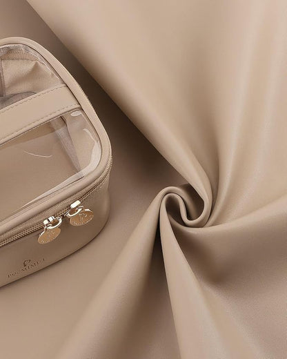 Pocmimut Makeup Bag,Graduation Teacher Gifts Birthday Gifts,Small Makeup Bag Travel Toiletry Bag Gifts Idea for Mom Teacher Sister Friends Girlfriend Bridesmaid,Apricot