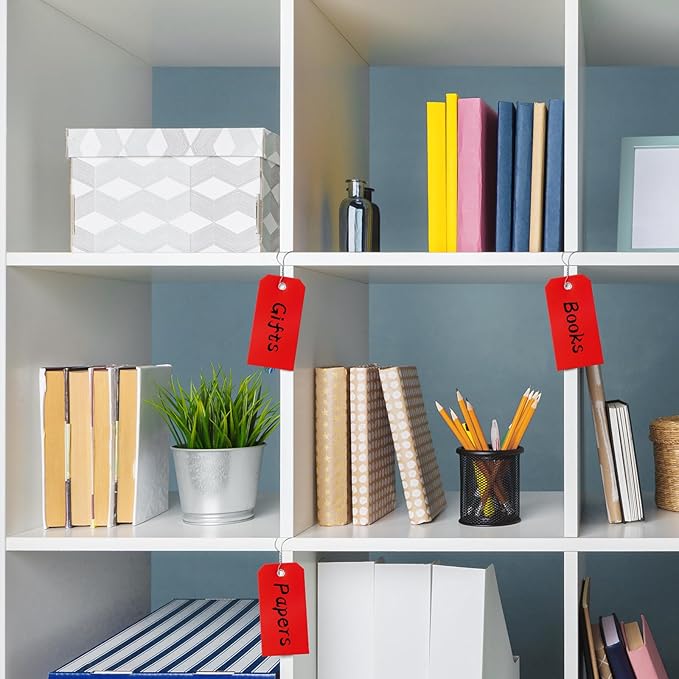 1000 Pieces Plastic Shipping Tags with Wire Labeling Tags Waterproof Hang Tags with Reinforcement Hole Writable Luggage tag Loops for Equipment Inventory Parts Garage (Colorful, 4 3/4" x 2 3/8")