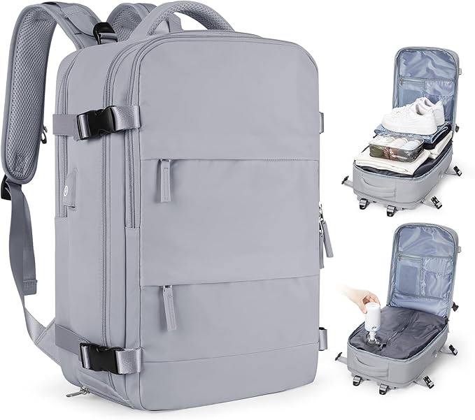 coofay Vacuum Backpack Travel with Pump Vacpack Travel Backpack with Vacuum System Mochila de Viaje Compresion al Vacio Easyvacpack Airbag Backpacks for Traveling Carry on Luggage