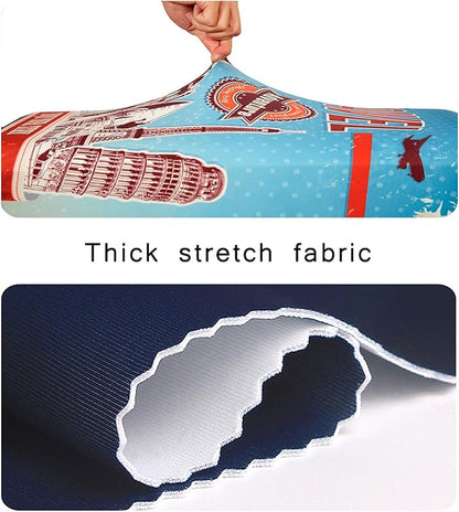 WUJIAONIAO Travel Luggage Cover Baggage Suitcase Cover Protector Skins 18-32 Inch (Tourist Attraction A28, L (for 25-28 inch luggage))