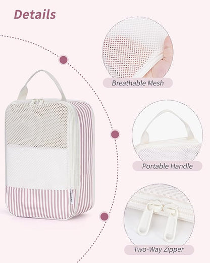 Narwey 6 Set Compression Packing Cubes for Travel Kids Women Carry on, Packing Organizers Bag for Backpack Luggage Suitcase Duffle Bags