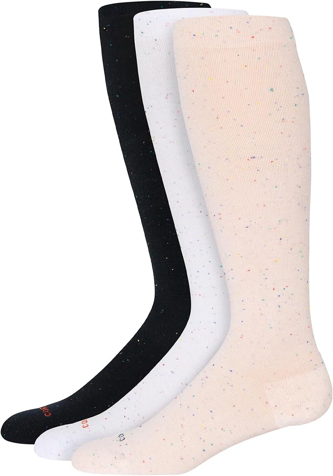 Comrad Recycled Cotton Knee High Socks - 15-20mmHg Graduated Compression Socks - Soft & Breathable Support Socks, Unisex
