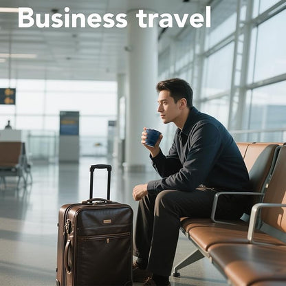 TakeToday 2PCS Collapsible Travel Cup - Silicone Foldable Water Cup, BPA-Free with Lid & Waterproof Bag - Drinking Cup Set for Camping, Outdoors & International Travel（8 Oz, Navy & Lowcountry Peach）