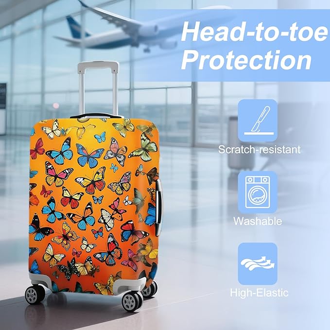 ANNA QUEEN Travel Luggage Cover Suitcase Protector Suitcase Cover Anti-Scratch,Stretchable Bag Cover Washable Durable Polyester