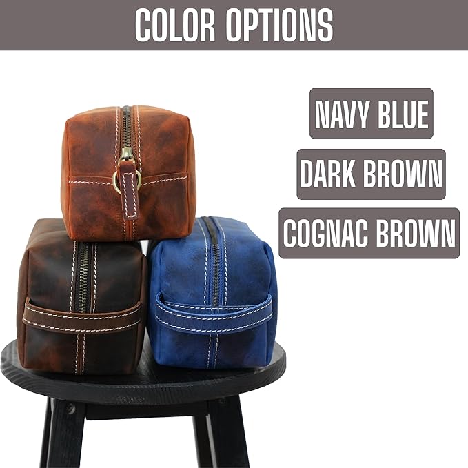 For the Man Who Has Everything - Personalized Leather Toiletry Bag for Men - Custom Dopp Kit with Monogram - Shaving & Travel Bag - Engraved Gift for Groomsmen, Dad, Husband, Anniversary