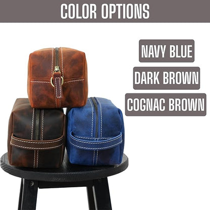 For the Man Who Has Everything - Personalized Leather Toiletry Bag for Men - Custom Dopp Kit with Monogram - Shaving & Travel Bag - Engraved Gift for Groomsmen, Dad, Husband, Anniversary