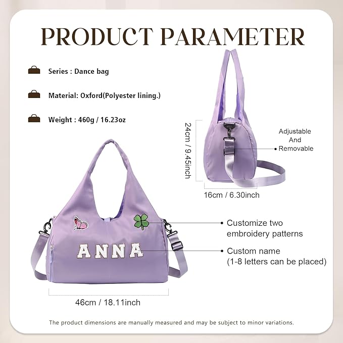 Personalized Duffel Bag Custom Sport Gym Travel Bags Embroidered Name Text Customized Dry Wet Separated Weekend Waterproof Bag for Women Men (C-Purple)