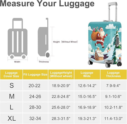 FOREVER QUEEN Santa Claus Carrying a Bag Luggage Cover Suitcase Protector Suitcase Cover Anti-Scratch,Stretchable Bag Cover Washable Durable Polyester