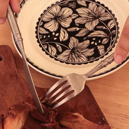 Silverware Set Flatware Set 18/10 Stainless Steel Cutlery Set Matte Finished Vintage 20 Pieces Service for 4