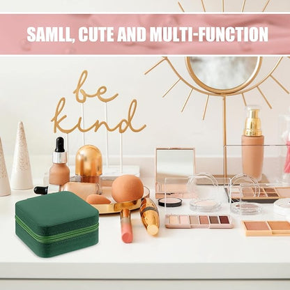 Taiyin 6 Pcs Travel Jewelry Case Box Bridesmaid Gifts Bulk Travel Jewelry Cases Boxes Small Jewels Organizers Mini Accessories Ornaments Storage for Women Girls Wedding Gifts (Green)