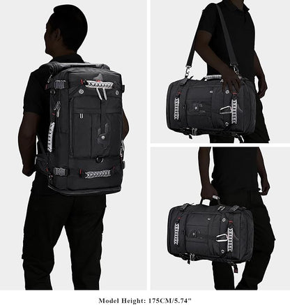 WITZMAN Travel Backpack for Men and Women Convertible Duffle Luggage Bag fit 17 Inch Laptop Carry On Bags for Airplane (B681 Black)