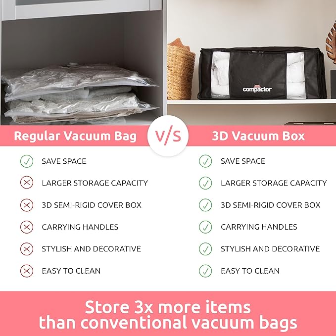 3D Vacuum Bags Semi Rigid… (Black | PARISIENNE, Value Pack)