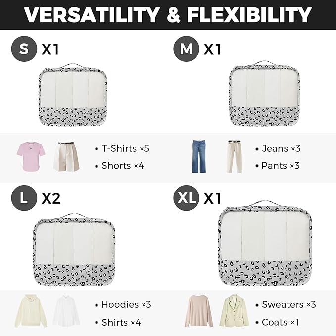 BAGAIL 9 Set Packing Cubes Luggage Packing Organizers for Travel Accessories