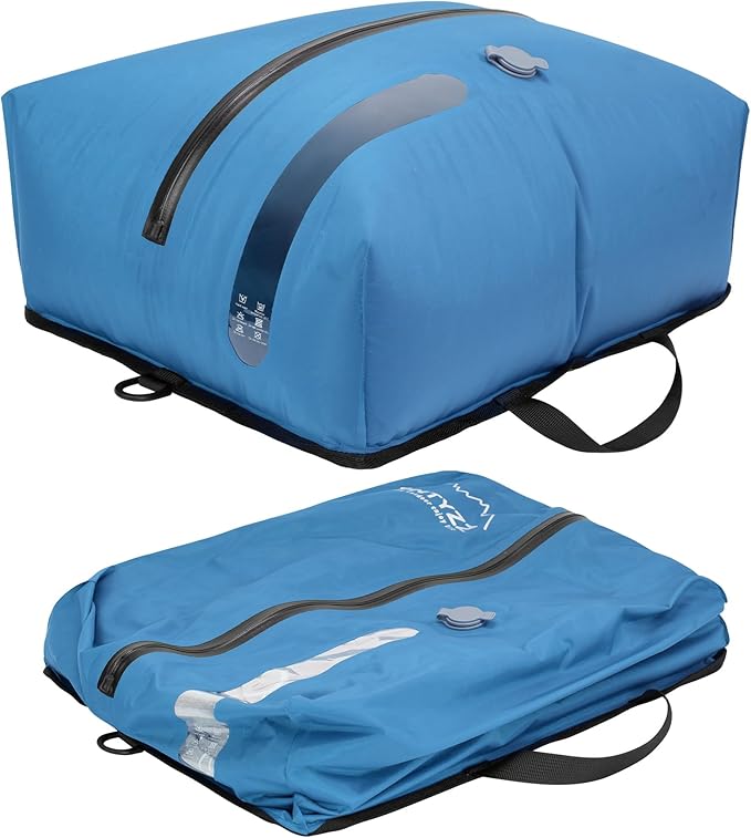 ONTYZZ Travel Vacuum Compression Bags Space Saver Vacuum Bags Reusable Compression Bag with IP67 Waterproof Zipper for Travel Suitcases and Backpack,One Pack Blue（NO PUMP!）