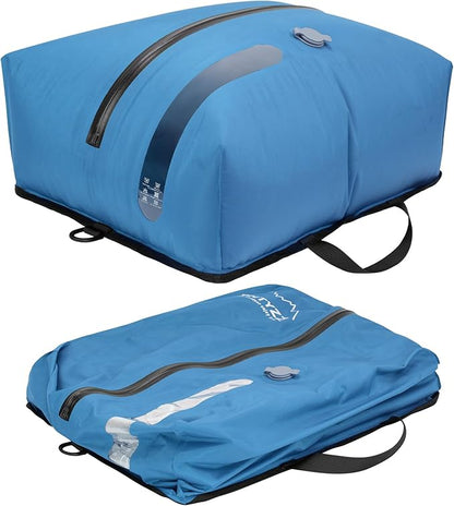 ONTYZZ Travel Vacuum Compression Bags Space Saver Vacuum Bags Reusable Compression Bag with IP67 Waterproof Zipper for Travel Suitcases and Backpack,One Pack Blue（NO PUMP!）