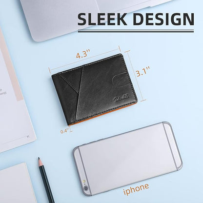 Zitahli Wallet for Men Slim 11 Credit Card Holder RFID Blocking Small Men's Wallet Bifold Minimalist Front Pocket With Mens Gifts Box