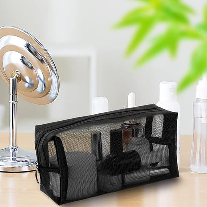 20 Pieces Mesh pouch, Mesh Makeup Bag Portable Makeup Pouch Travel Toiletry Bag for Makeup Organizer Home Office Travel Accessories, Mesh Cosmetic Bag with Zipper