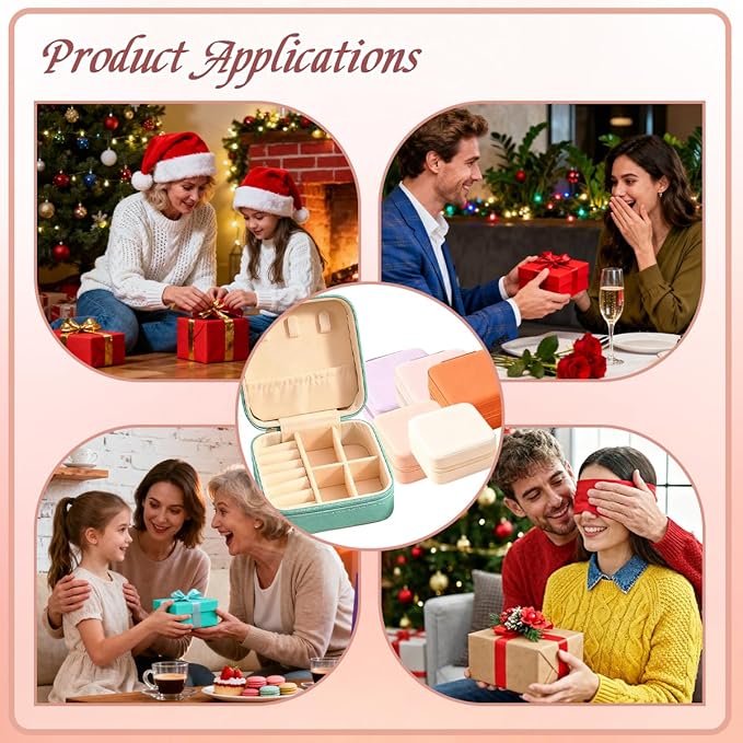 48 Pcs Mini Jewelry Travel Case Multi-Color Wedding Mini Jewelry Box Gorgeous Travel Jewelry Box for Wedding Bridesmaid Invitation Return Gifts, Rings and Earrings