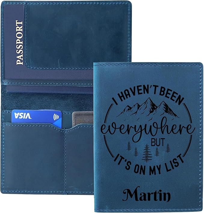 Personalized Leather Passport Holder, Custom Travel Wallet, Genuine Leather Passport Cover- Custom Engraved Passport Wallet, Wallet for Passports
