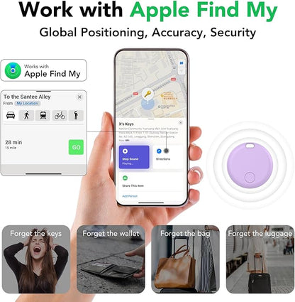 Air Tracker Tags-4 Pack: Smart Bluetooth Tracker, Item Finder Works with Apple Find My (iOS Only) App, Trakcer Tag Locator for Keys, Luggage, Satchel, weTag mini. (Not for Android Devices)