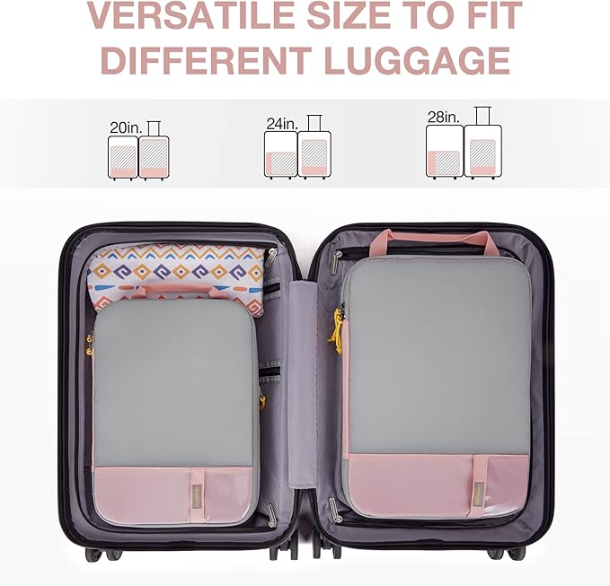 BAGSMART 6 Set /4 Set/2 Set Compression Packing Cubes for Travel, Lightweight Luggage Organizer Bags, Durable Space Saver Bags Travel Essentials