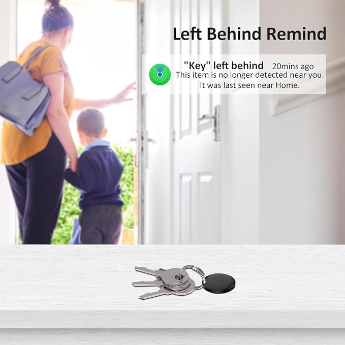 Tracker Tags - 2 Pack Black，Bluetooth Tracker Work with Apple Find My (iOS Only), Smart Tracker with Protective Case, Item Finders Locator Air Smart Tag for Luggage，Key，Wallet，Suitcase