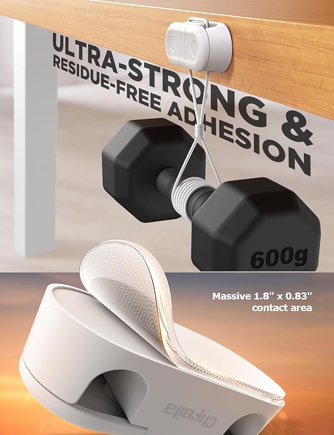 Magnetic Cable Clips - Chfeila 8Pack [Dual Slot] [360°Rotating & Twist-Lock] Cord Management, Adhesive Phone Charging Keeper, Wire Organizer Holder for Nightstand, Home Office Desk Accessories Decor