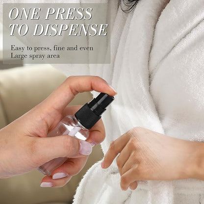 200 Pcs Mini Clear Spray Bottles 1 oz Plastic Empty Travel Bottle Fine Mist Small Spray Containers with 5 Pcs Funnels Refillable Liquid Travel Containers for Perfume Skin Toner Essential Oils