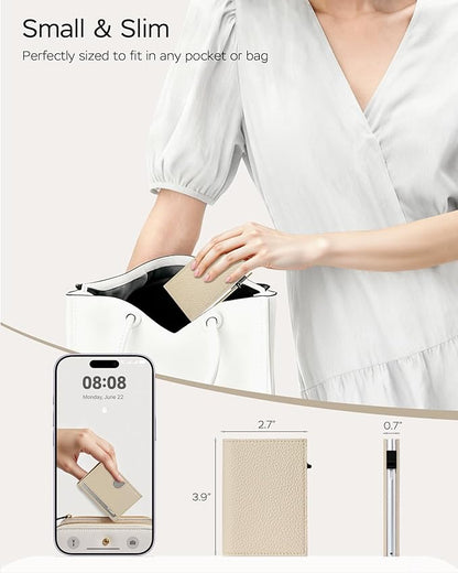 Women's Small Wallet - Sleek & Secure - RFID Blocking Compact Wallet with Slim Lightweight Pop Up Credit Card Holder, Premium Leather Capacity 11+ Cards Plus Cash & ID, Gift for Her