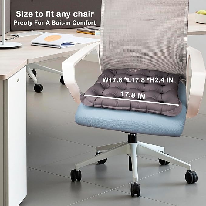 Inflatable Seat Cushion, Portable Air Seat Chair Cushions for Pressure Relief Breathable Waffle Square Seat Pad for Home Car Wheelchairs Office Chairs and Airplanes (1 Pack)