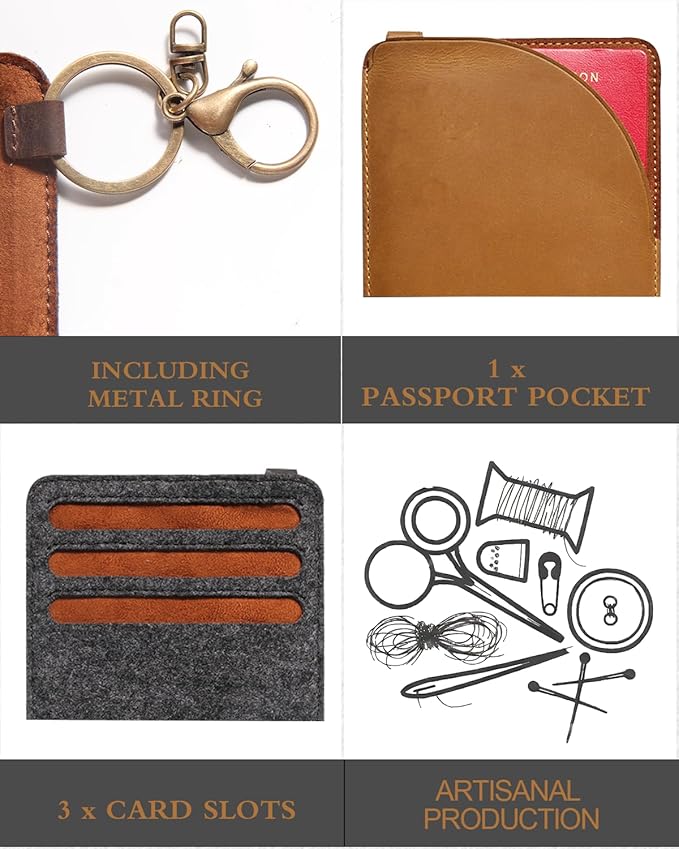 Leather Passport Holder for Travel with Airtag Slot, Passport Wallet for Men & Women,1-3 Passport Books,Passport Sleeves Travel Essential & Gift (TW9-Glod Brown, for 1 passport book)