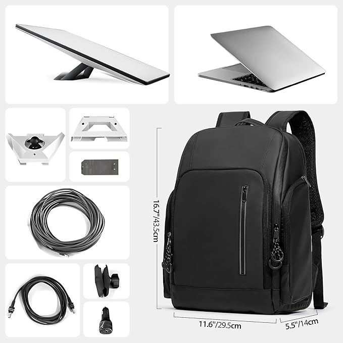 Trunab Travel backpack Compatible with Starlink Mini with Adjustable Padded, Portable Storage Bag with 15.6” Laptop Compartment and Accessories