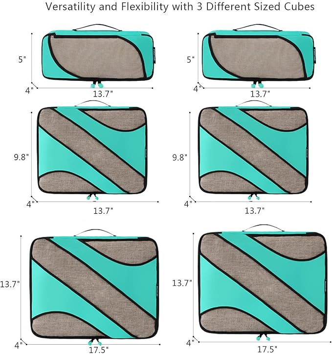 BAGAIL 6 Set Packing Cubes,Travel Luggage Packing Organizers