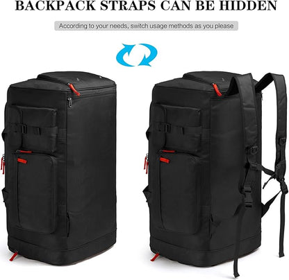 Lyweem Large Duffle Bag Backpack for Travel, 70L Heavy Duty Gym Duffel Bag with Shoes Compartment for Men & Women, Weekender Overnight Sports Backpack for Traveling