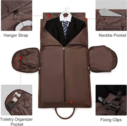 Modoker Garment Bags for Travel Carry on Duffle Bags for Airplane Weekender Suit Bags for Men Travel,2 in 1 Travel Duffel ang Garment Bags for Hanging Clothes,Black