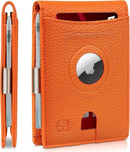 Zitahli Men's Wallets Airtag Holder Slim Rfid Leather with Gift Box