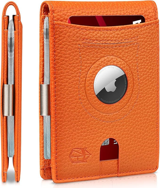 Zitahli Men's Wallets Airtag Holder Slim Rfid Leather with Gift Box