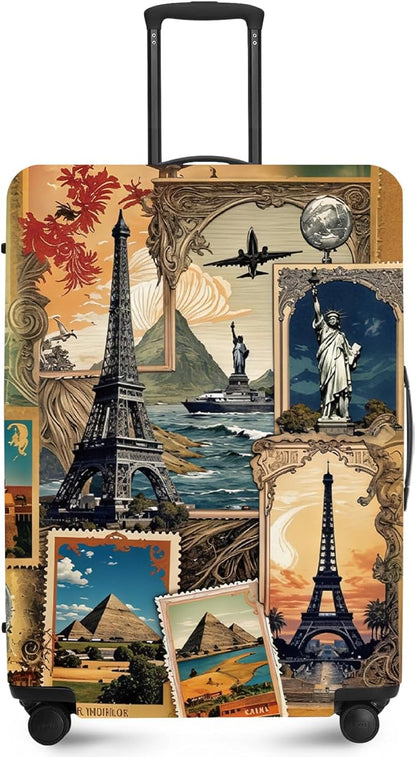 ANNA QUEEN Travel Luggage Cover Suitcase Protector Suitcase Cover Anti-Scratch,Stretchable Bag Cover Washable Durable Polyester with Elastic Hem with Zipper Closure