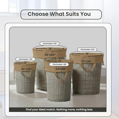 LFH Home Large Premium Cotton Canvas Laundry Bag with Drawstring and Handles Heavy Duty, Multi-Use, and Washable for Home, Travel, College or Storage 20x30 (Pack of 4)-Beige