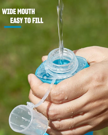 2 Pack Running Vest Soft Flask, BPA-Free 500ml Collapsible Water Bottle for Hydration Backpack, Folding Running Water Bottle for Marathon, Hiking, Cycling, Climbing (White, 500ML - 2 Pack)