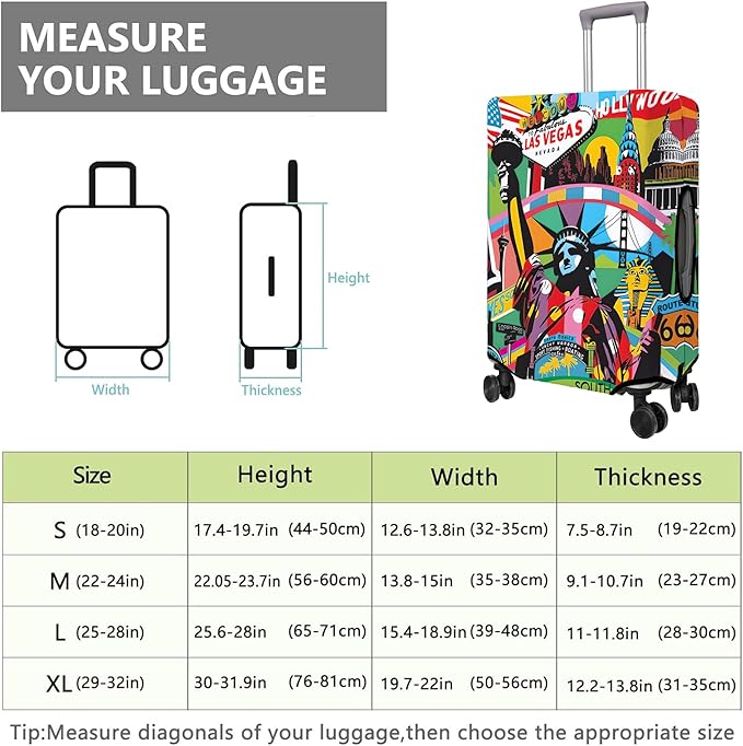 Travel Luggage Cover Suitcase Protector Fits 18-32 Inch Wheel Covers PatternedTravel Related Items Flower Luggage Protector Elastic L