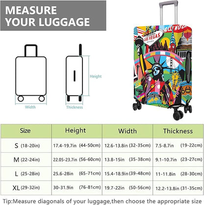 Travel Luggage Cover Suitcase Protector Fits 18-32 Inch Wheel Covers PatternedTravel Related Items Flower Luggage Protector Elastic XL